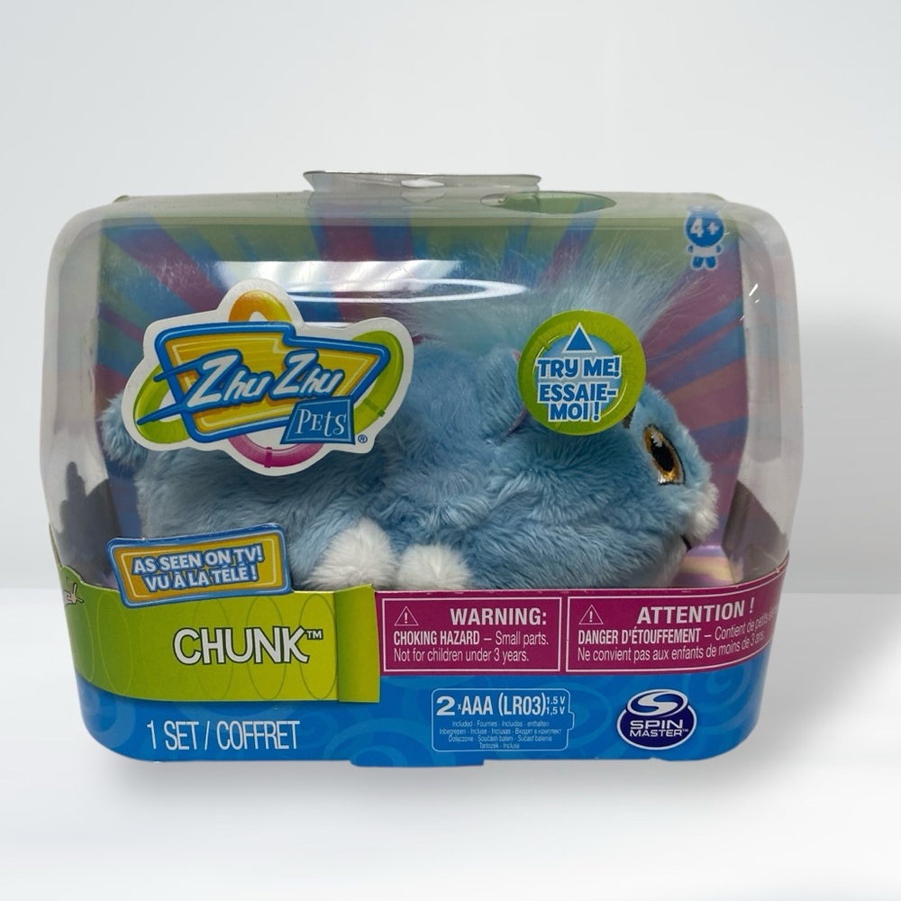 ZHU ZHU PETS CHUNK LIGHT BLUE HAMSTER w/SOUNDS& MOVEMENT RARE